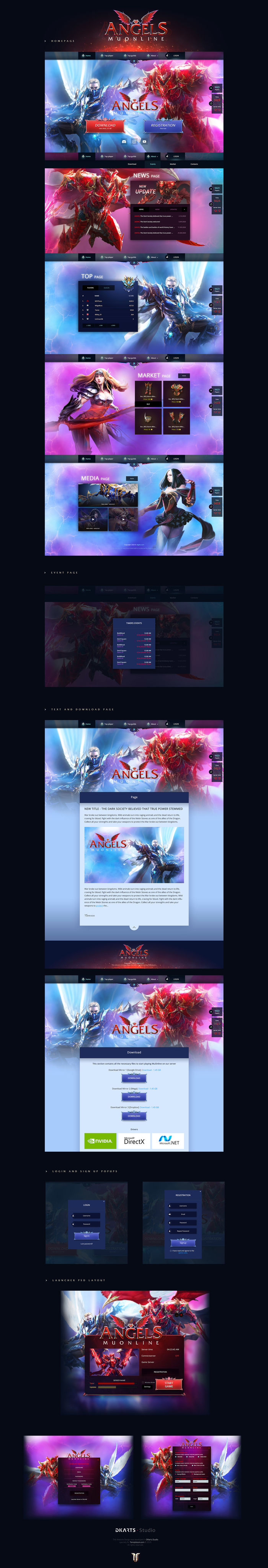 Angels Mu Online Game Website Template