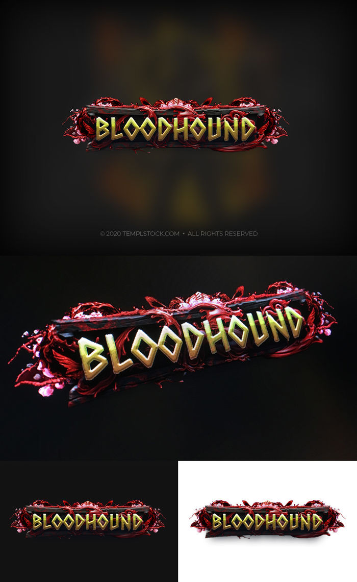 Bloodhound Editable PSD Game Logotype