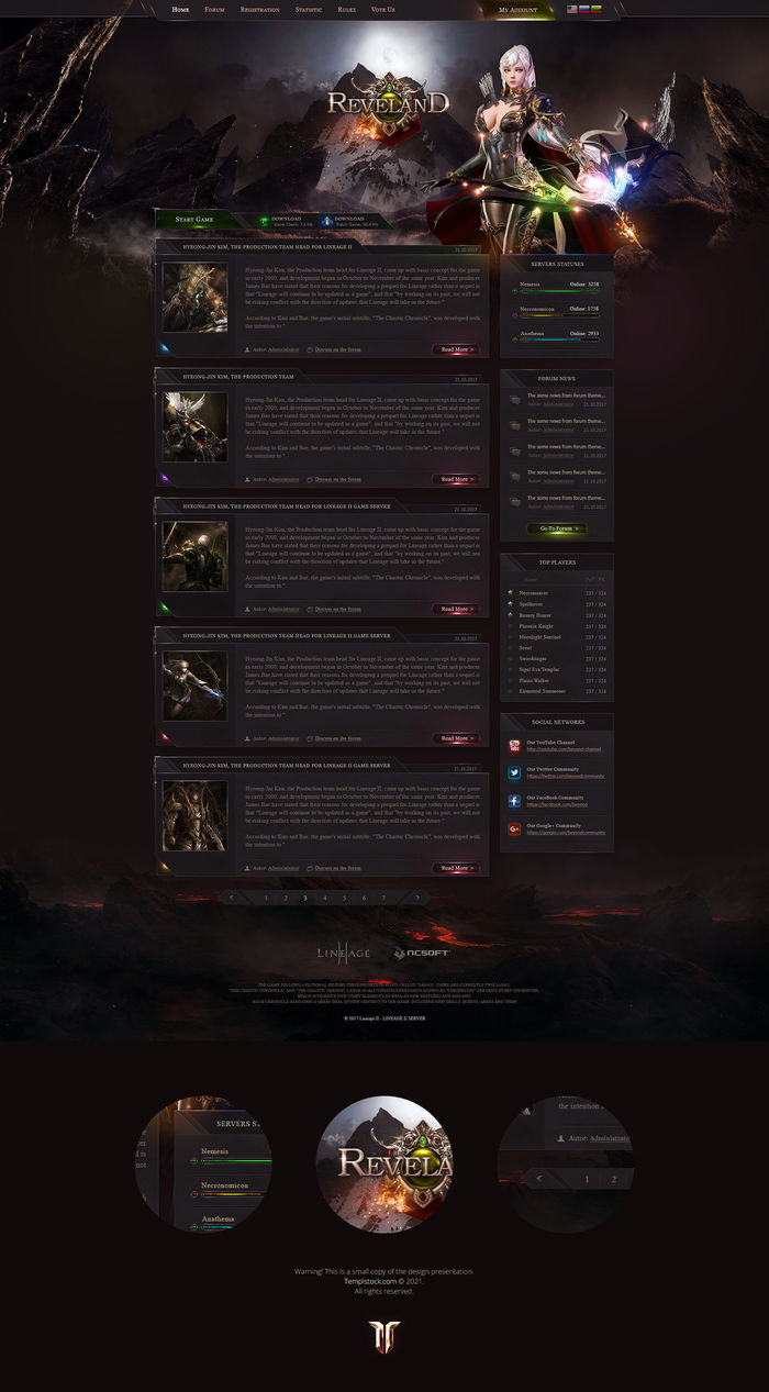 L2 Reveland Game Website Template