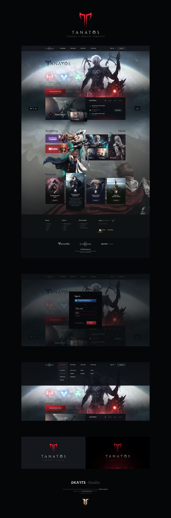 Tanatos Lineage 2 Game Website Template