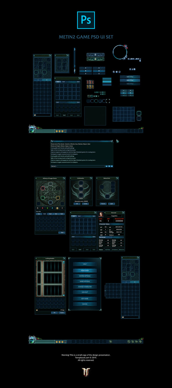 Metin2 Game Ui/Ux PSD Set