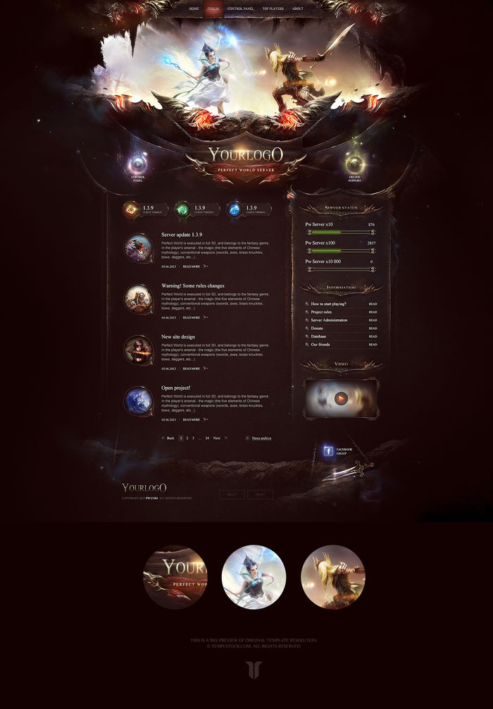 Excalibur Sword Game Website Template