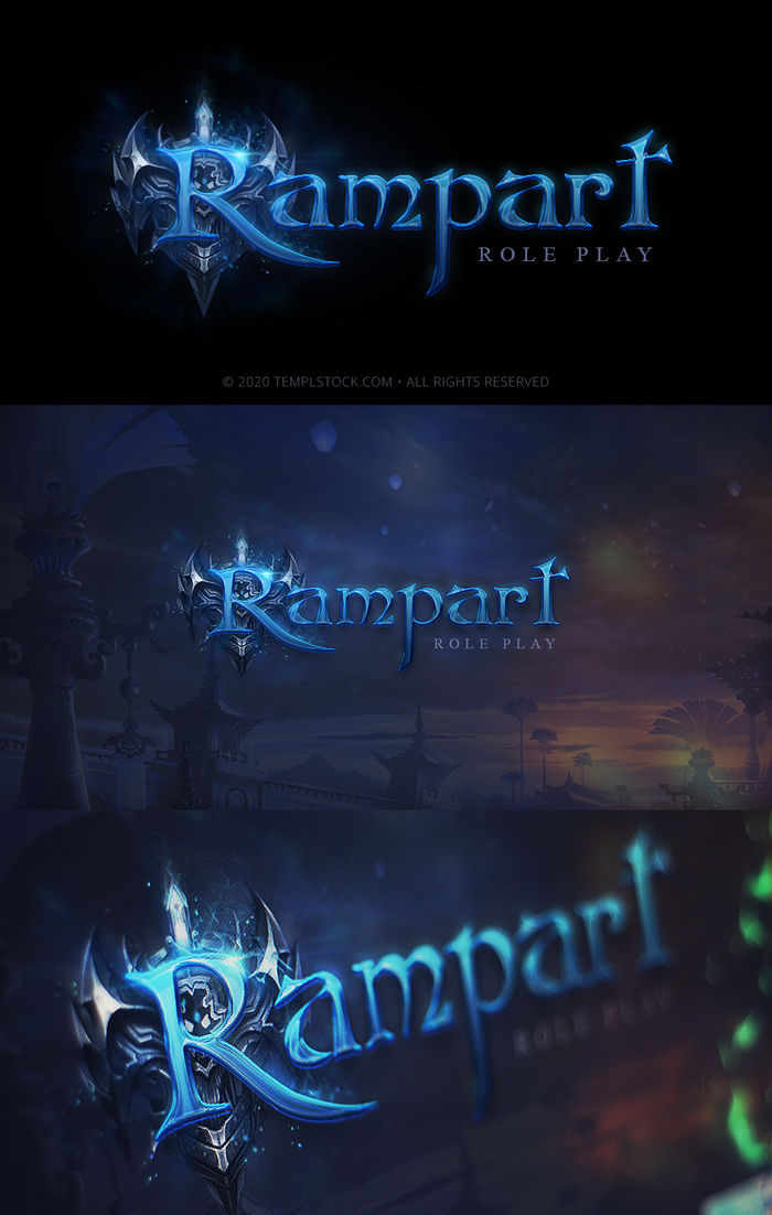 Rampart Game editable PSD Logo