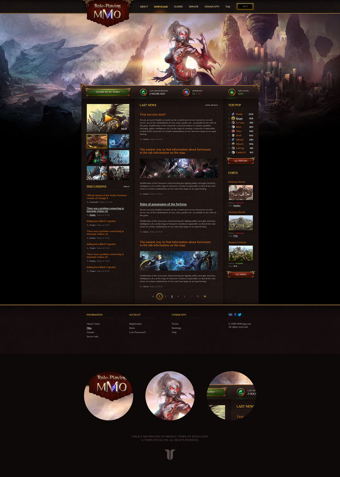 Role Playing Game Website Template