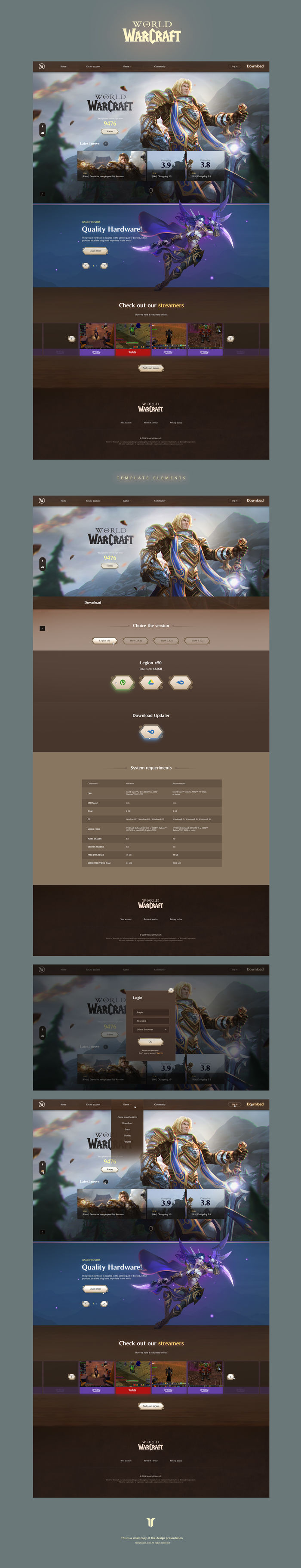 World of Warcraft Game Website Template