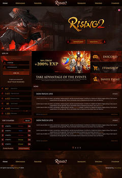 Rising 2 Game Website Template